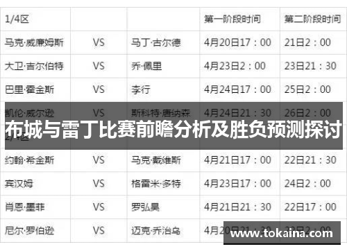 布城与雷丁比赛前瞻分析及胜负预测探讨